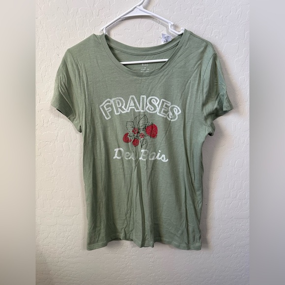 GAP Olive Graphic Tee with Red Accents - Picture 1 of 2